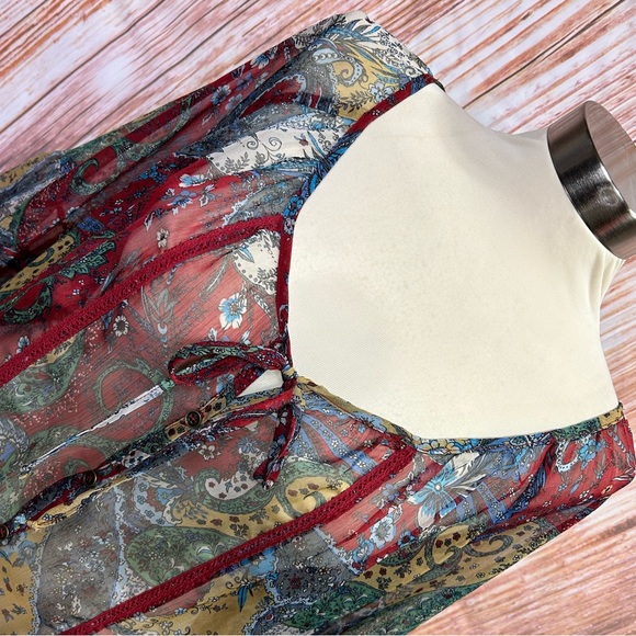 Maurices Semi-Sheer Button Front Top - Picture 2 of 9